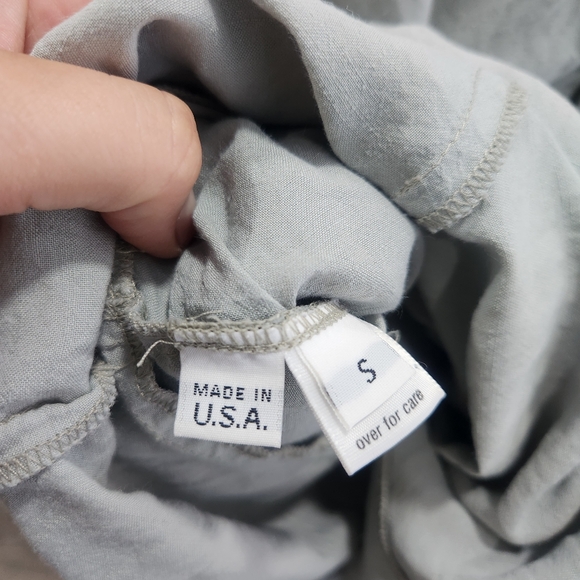 Vintage Suzen USA Linen Blend Midi Dress Mother of Pearl Buttons Small - Picture 12 of 14